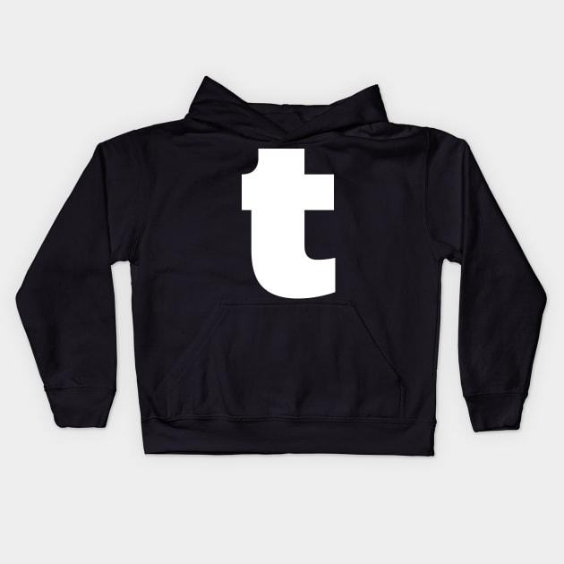 Alphabet T (lowercase letter t), Letter T Kids Hoodie by maro_00